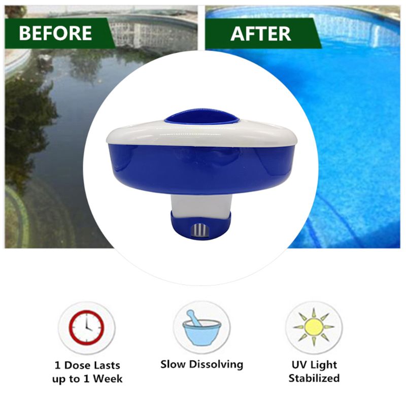 Pool Chlorinator 3”-Tablet Chlorine Dispenser Inflatable Floating Dispenser Chlorine Chemical Adjustable Dispenser Float