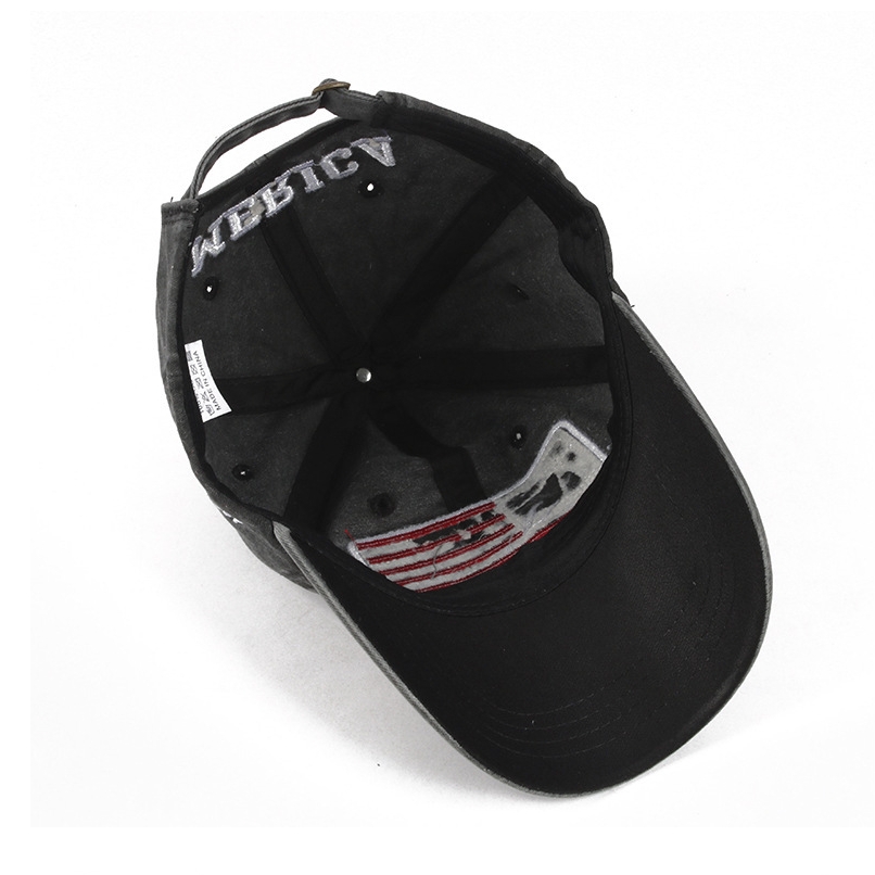 USA Flag Embroidery Baseball Cap Washed Distressed Sports Hat Adjustable Sunscreen Dad Hats For Women Men