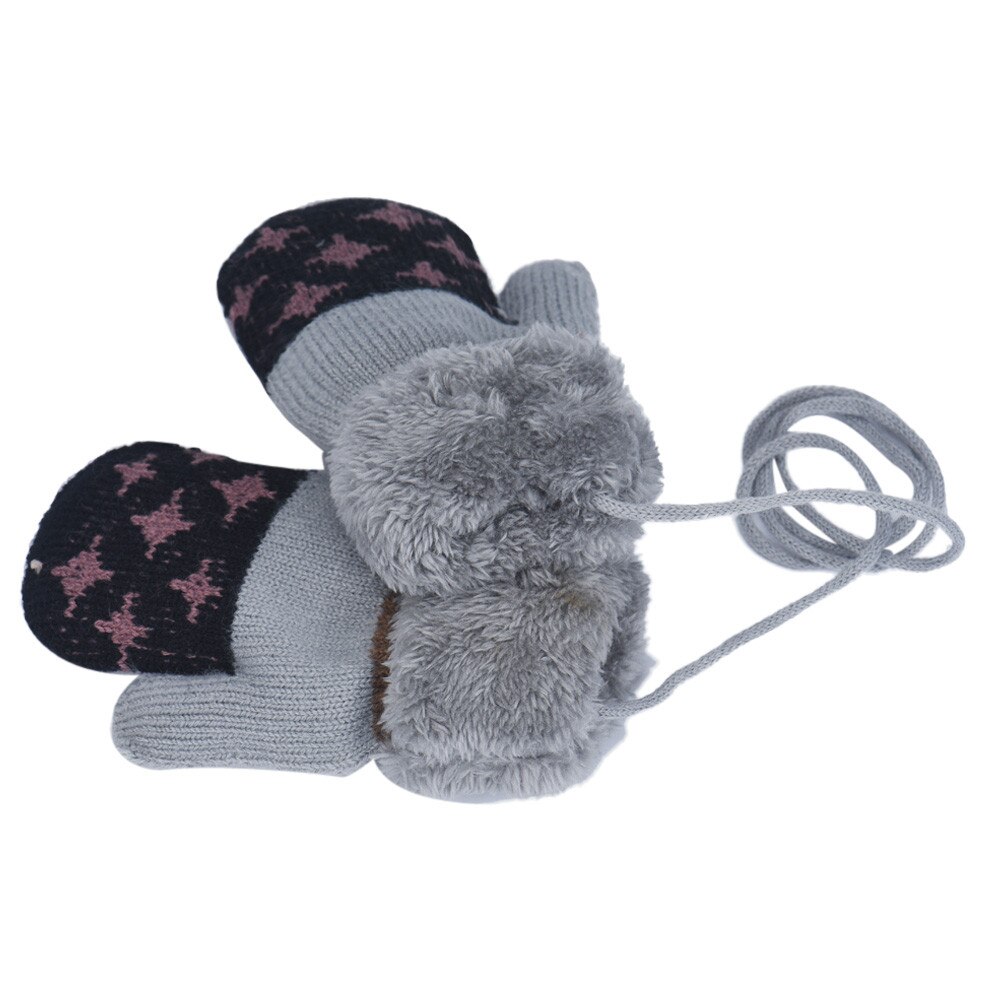 Winter Baby Jongens Leaf Meisjes Houden Warme Handschoenen Kids Katoenen Baby Wanten Houden Vinger Warm Imitatie 0-12M Baby Fluwelen