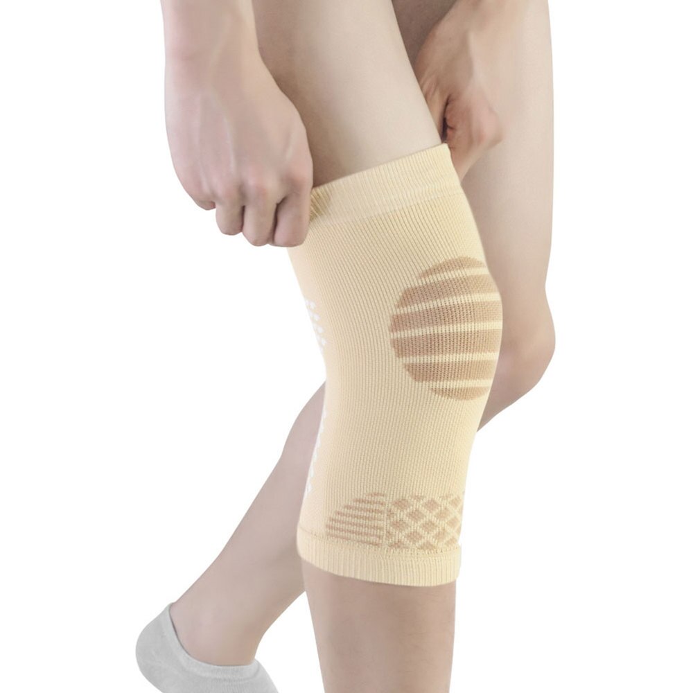 1Pc Knie Pad Meniscus Protector Elastische Kneelet Ademend Knieën Braces Voor Sport Running Riding(Beige, maat S)
