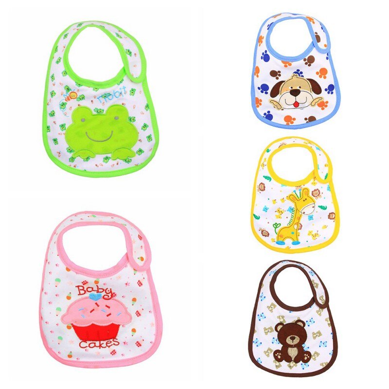 5 stks/partij Mooie Leuke Slabbetjes Cartoon Patroon Peuter Baby Waterdicht Speeksel Handdoek 24 Stijlen Koos Katoen Slabbers: K