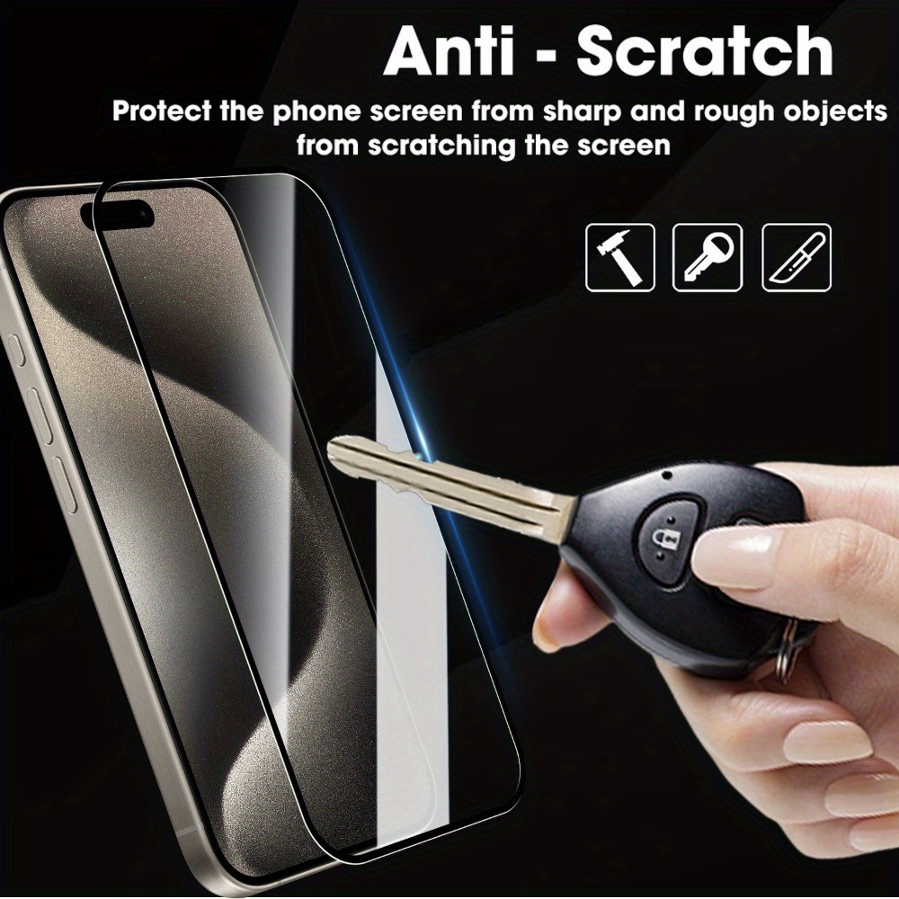 2Pcs Ultra HD Tempered Glass For iPhone 17 16 15 Pro Max Air 16 15 Plus 14 13 12 11 Pro XR XS Dust Free Easy Installation Glass