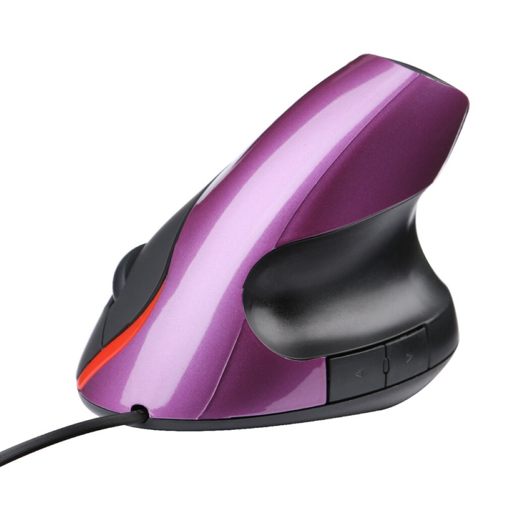 Portable 5D Wired Optical Gaming Mouse With USB 1200DPI 2.4GH Ergonomic Upright Right Hand Vertical Mouse For PC Computer Laptop: Purple