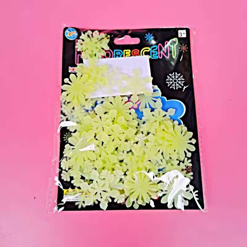 3D Hollow Star Energie Opslag Fluorescerende Glow In The Dark Lichtgevende Op Muurstickers Voor Kinderkamer Woonkamer Decal: 50Pcs Yellow  Snow