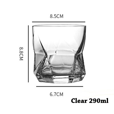 Nordic Geometry Glass, Whisky Glass, Drinking Glass for Water, Milk, Juice: Short Clear 290ml