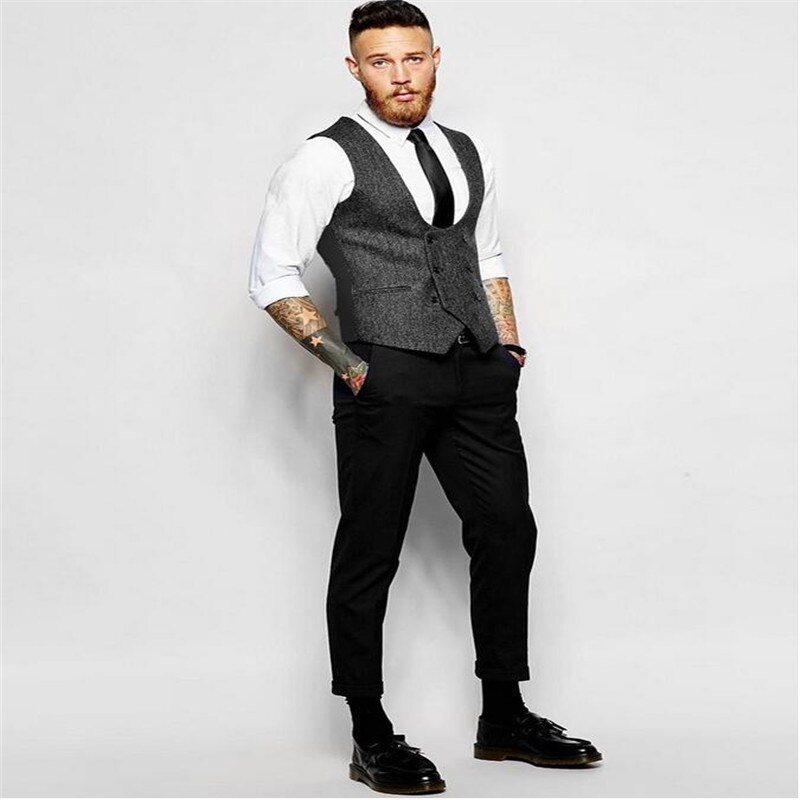 Chalecos Retro para hombre, chaleco de doble botonadura para hombre, chaleco informal para o discoteca o boda, camiseta ajustada sin mangas de talla grande para hombre