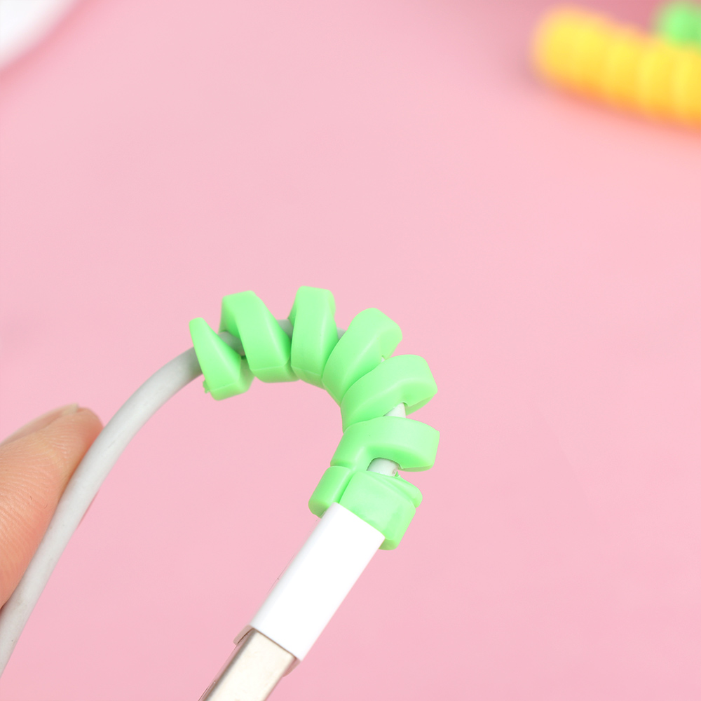 10pcs Spiral Cable Protector Desk Set Earphone Cable Organizer Wire Data Line Holder Winder Wrap Cord Desk Accessories Papeleria