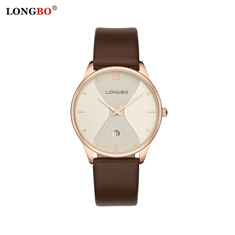 LONGBO7315 Casual Paar Quartz Horloge Japan Quartz Vrouwen Horloge Lederen Band Heren Horloge: Grey