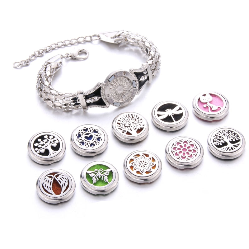 10 Styles Life Of Tree Aroma Bracelet Adjustable Bangle Essential Oil Diffuser Perfume Aromatherapy Chain Bracelet Locket