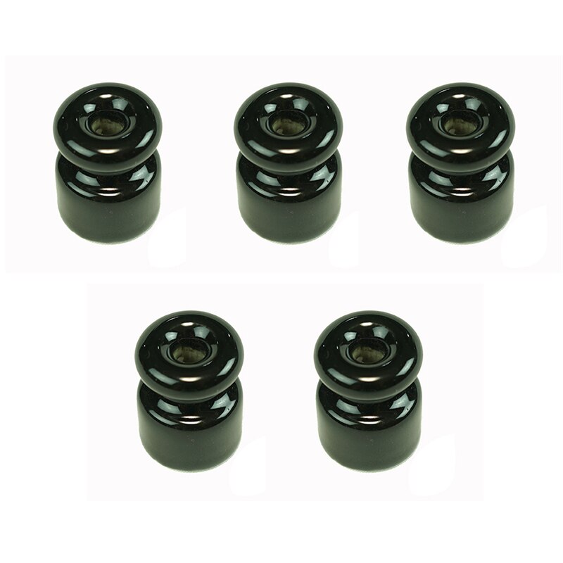 5Pcs Porseleinen Isolator Voor Twisted Draad Vaststelling, Keramische Isolator Voor Elektrische Stof Kabel Ogernizer: Black