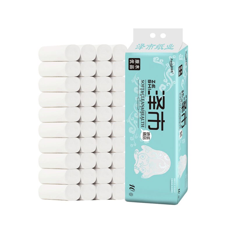 10 Rolls/Bag Rolling Paper Original Wood Pulp Material Toilet Tissue Paper Roll Bathroom Pack Tissues Toilet Paper Rolls Pack