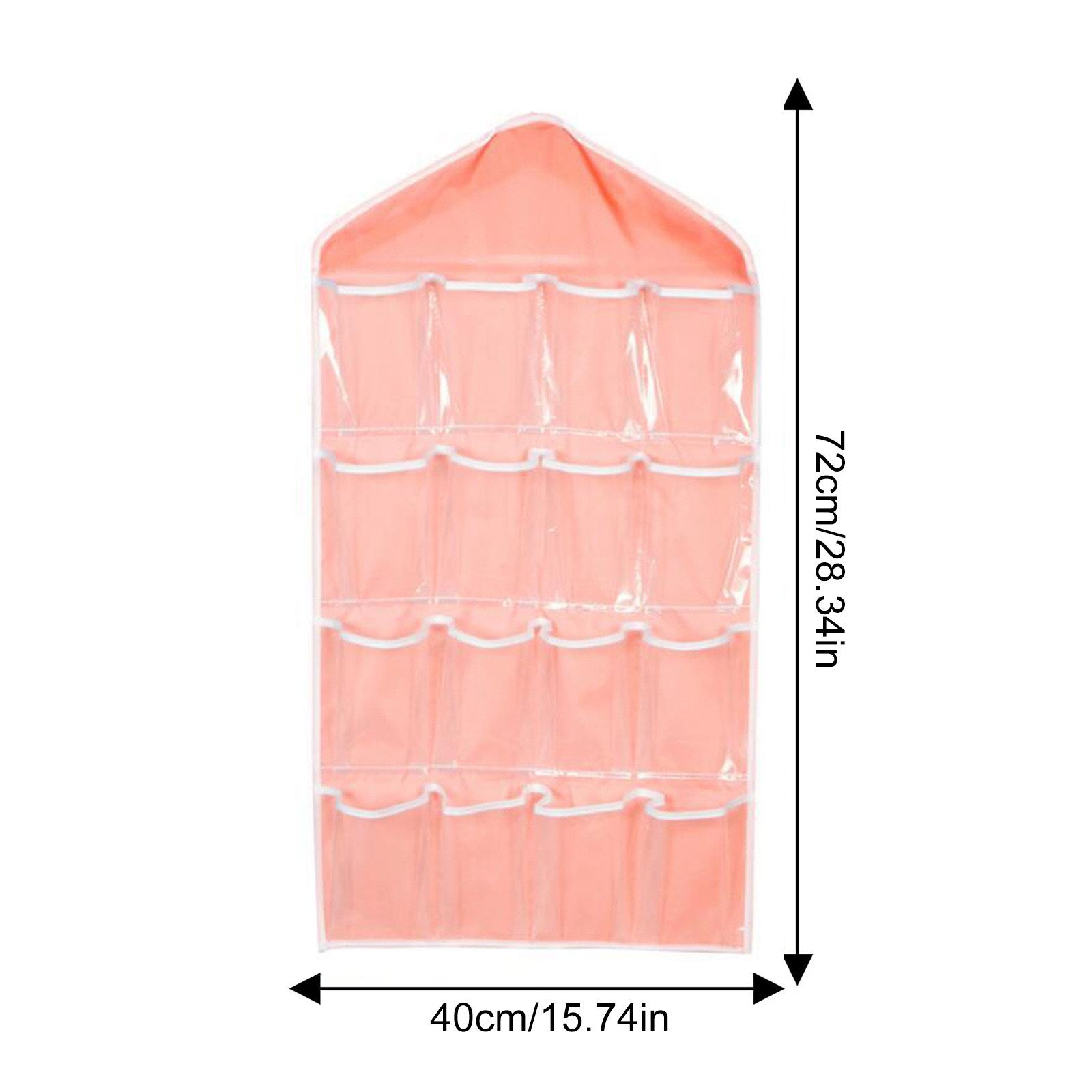 Over Door Hanging Organizer 5 Large Layers Wall Mount Storage Clear Window 2 Metal Hooks Wall Hang Home Storage And Organization: pink 16 grids