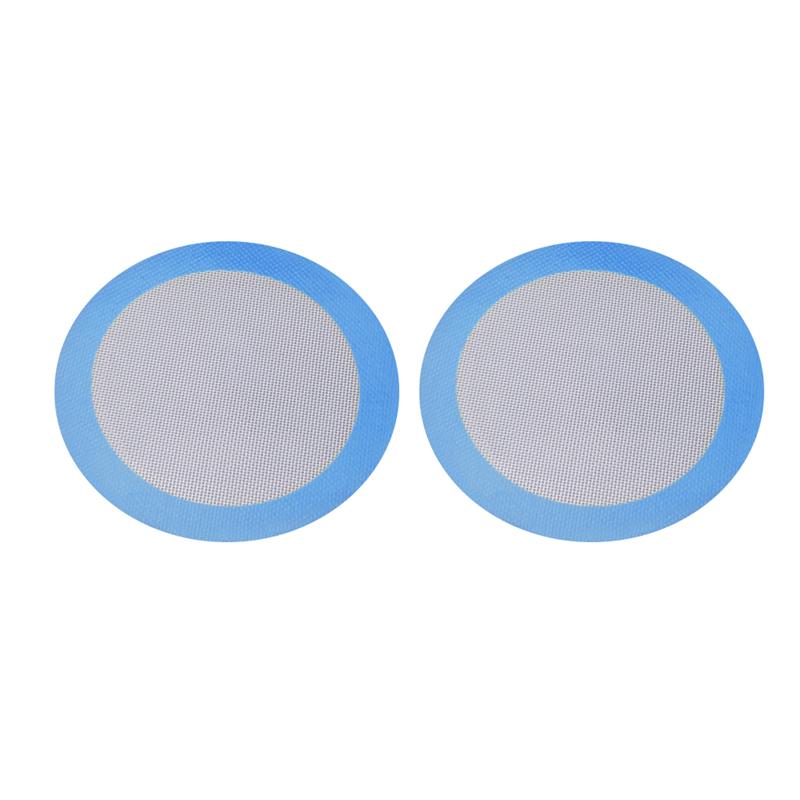 Estera de silicona para hornear, alfombra para barbacoa redonda resistente al calor, antiadherente, revestimiento de lámina para hornear (20CM), 2 uds.: Blue