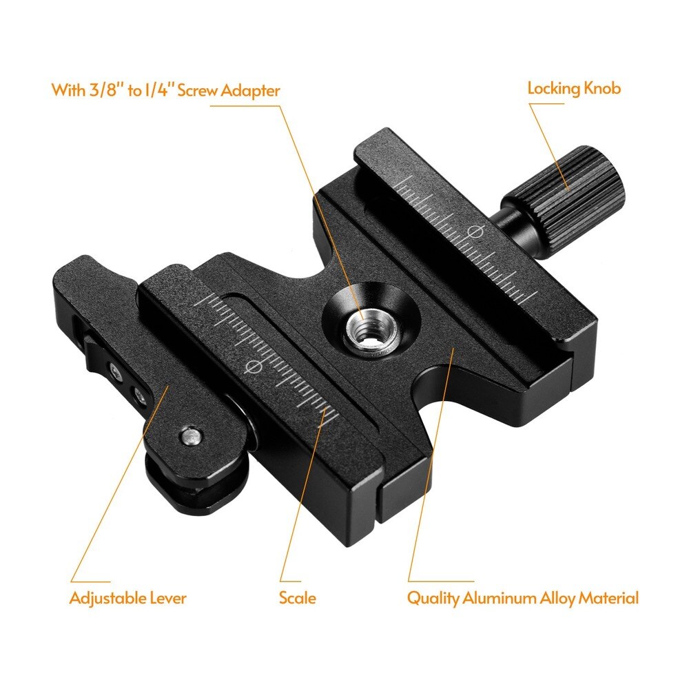 Camera Quick Release Clamp Aluminum Alloy Screw Knob Clamp with Lever for AS Quick Release Plate