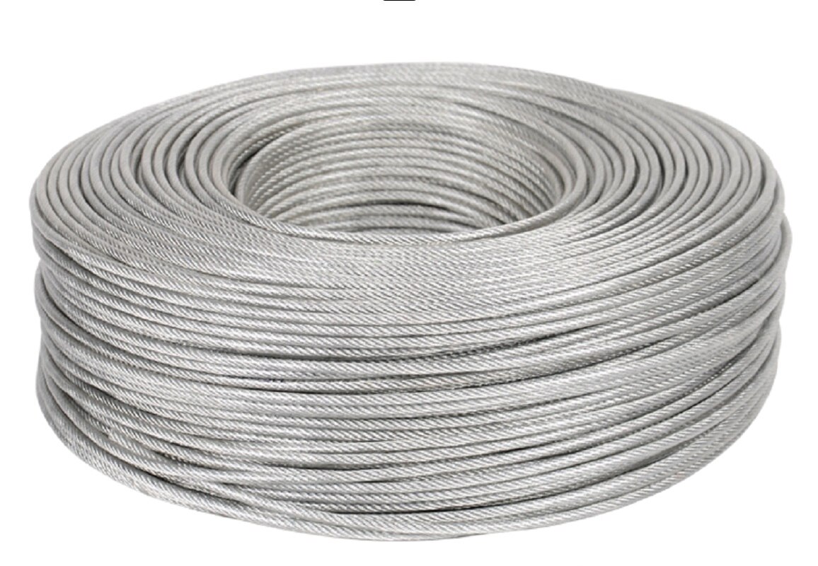 1.5MM--10MM, Transparent galvanized steel wire rope PVC plastic coated greenhouse grape trellis passion fruit soft clothesline