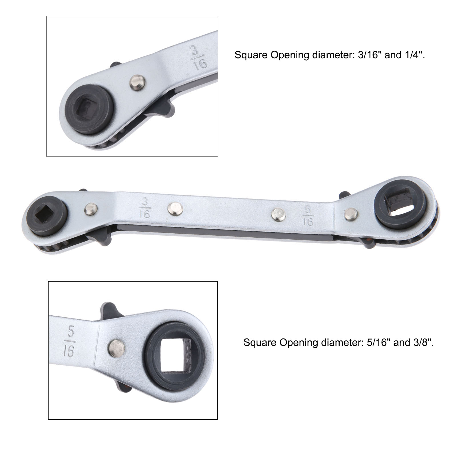 4 Size Refrigeration Valve Ratchet Wrench Offset Service Wrench 3/16" 1/4" 5/16" 3/8" Universal Repair Hand Tools