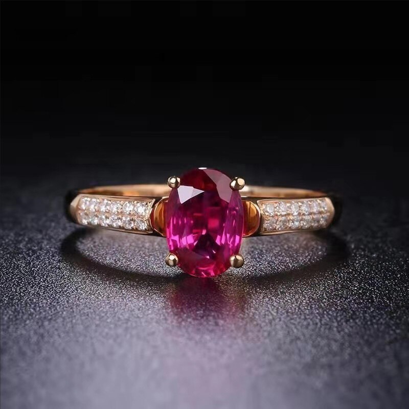 rouge cristal anneaux de mariage pour les femmes couleur or Rose AAA CZ cristal bague de fiançailles bijoux accessoires