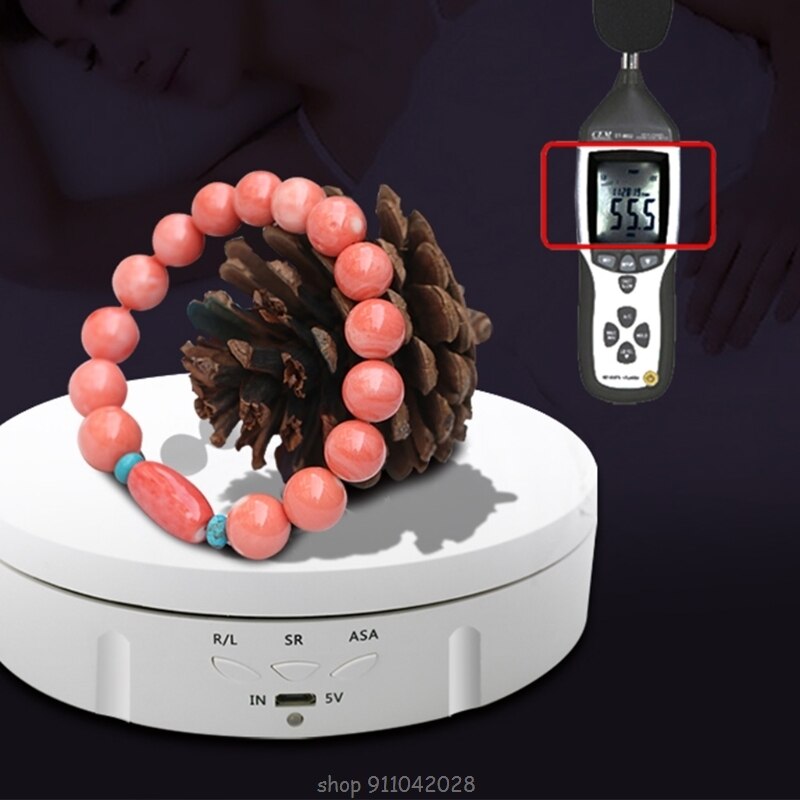 3 Speeds Intelligent Electric Rotating Display Stand Mirror Turntable Jewelry Holder Battery USB Power D15 20