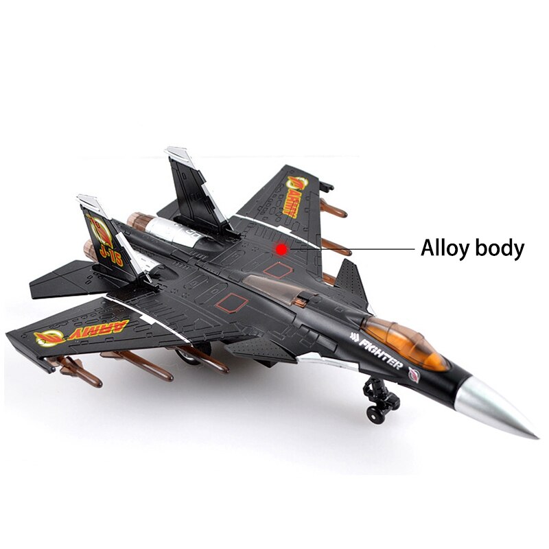 Simulation Pull Back Die Cast Plane Toys with Sound and Light Fighter Aircraft Metal Model Toys