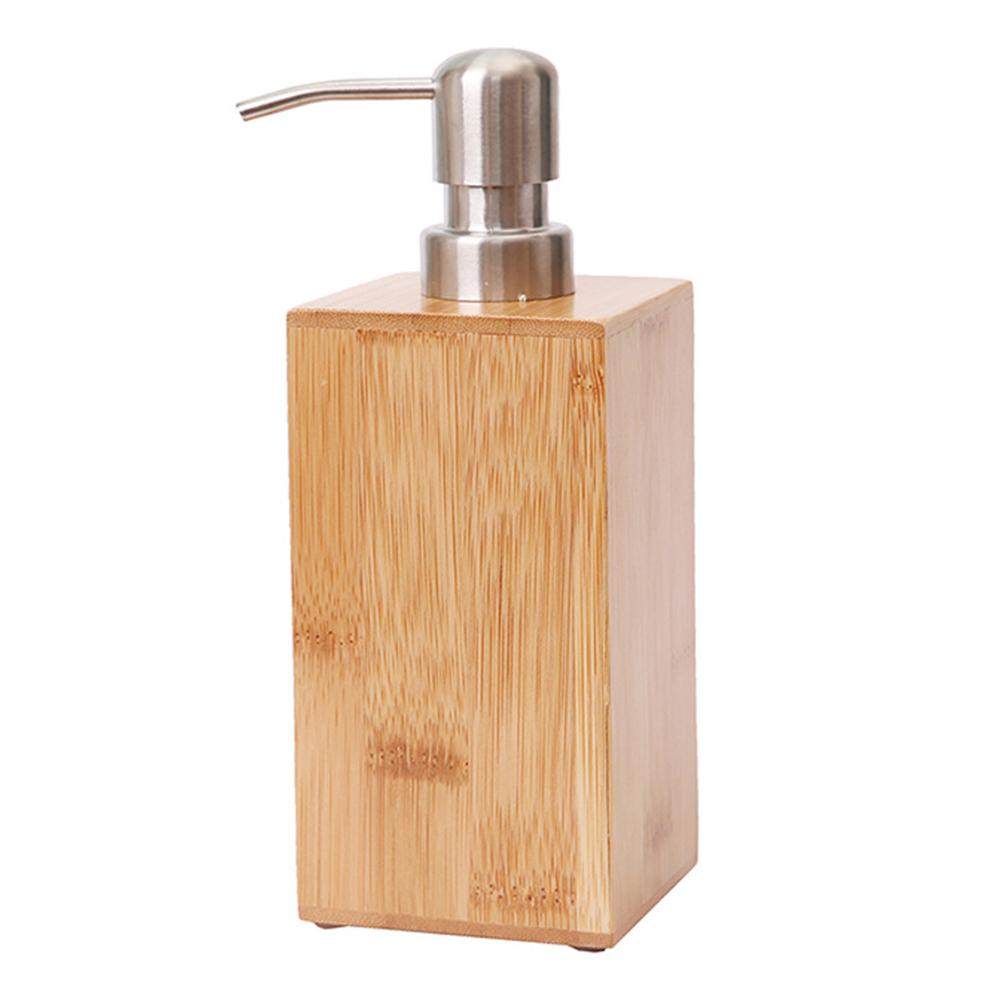 Natural Bambooe Shampoo Shower Bottle Liquid kitchen Soap Dispenser Dish bottle Hand Sanatizer Dispenser Refillable for Bathroom: Default Title