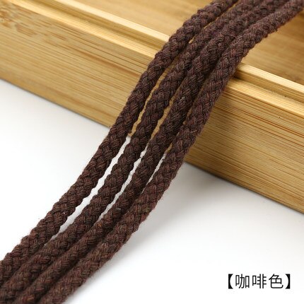 5mm Katoenen Touw Craft Decoratieve Twisted Cord Touw voor Handgemaakte Decoratie DIY Lanyard Ficelles Couleurs Draad Koord 5yards: coffee