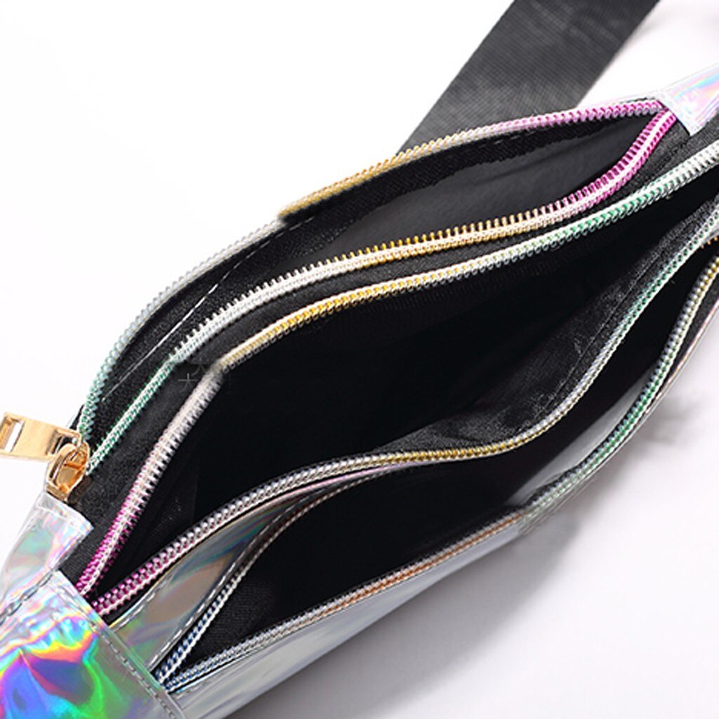 Regenboog Sequin Bag Rits Schouders Pailletten Taille Tas Vrouwen Fanny Packs Borst Tassen Telefoon Tas Sport Taille Zakken G3