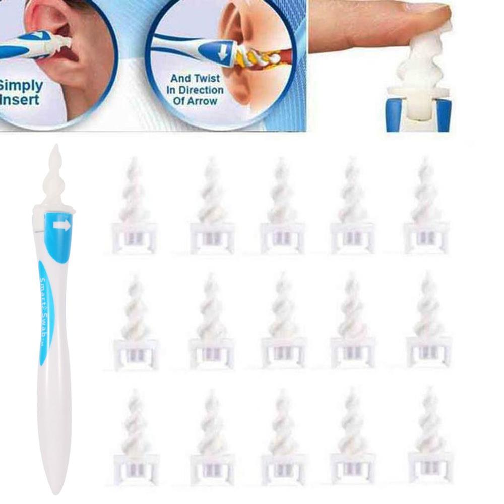 16 Tips Disposable Ear Cleaner Earpick Easy Earwax Removal Soft Spiral Spoon Prevent Ear-pick Clean Tools Ear Care Kit