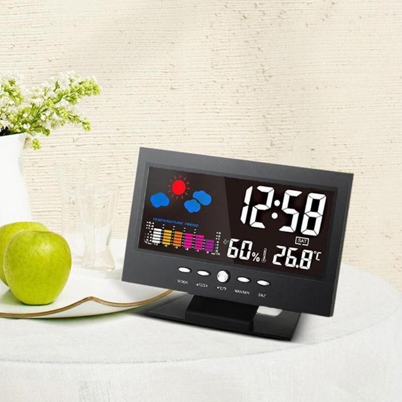 1pcs Clock Radio Electric Desktop Alarm Clock With Backlight Projection Screen LCD Digital Radio Control Clock Sound Home D Y3P7