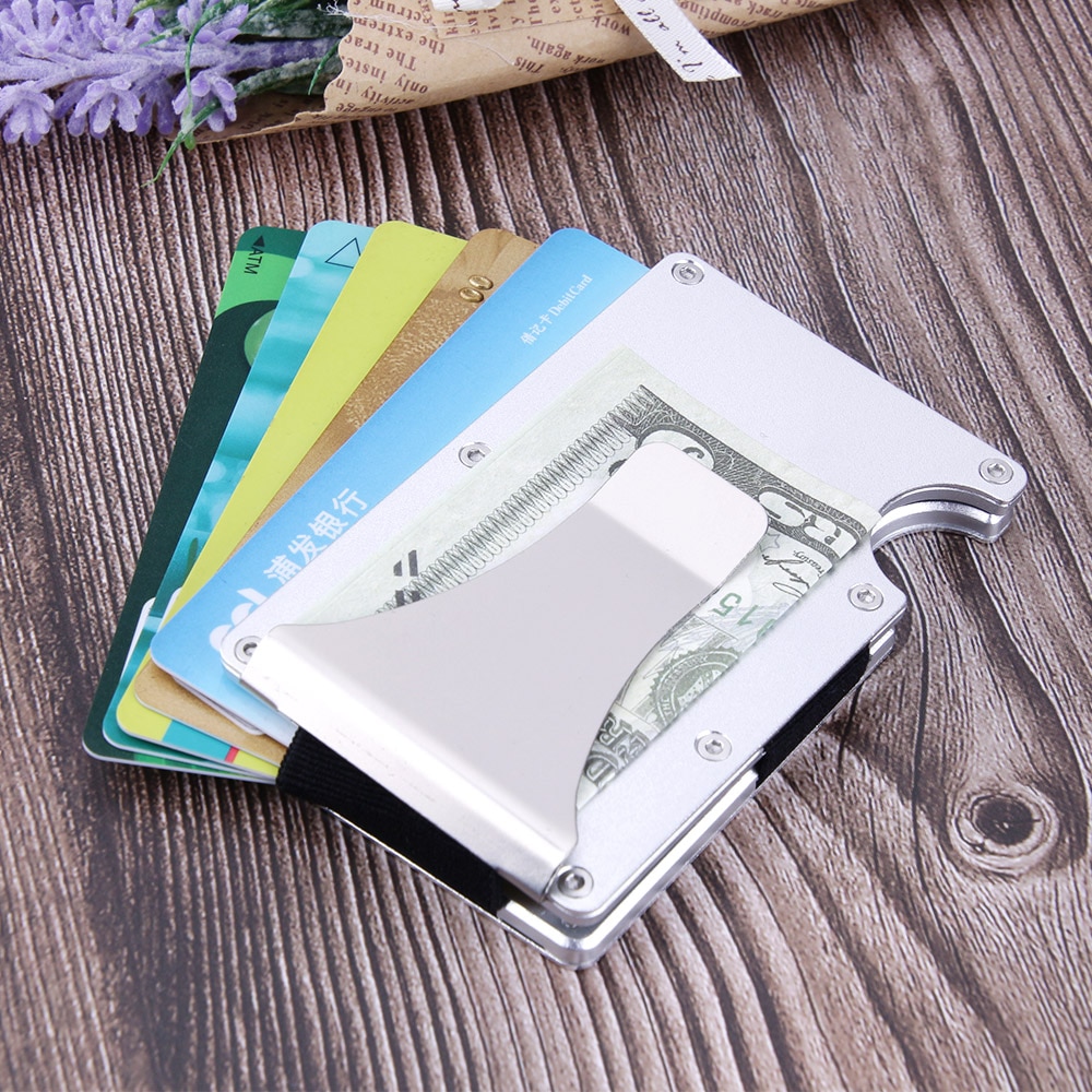 Gemeer kulfiber kreditkortholder rfid ikke-scan metal tegnebog pung mandlig visitkortholder carteira masculina billetera