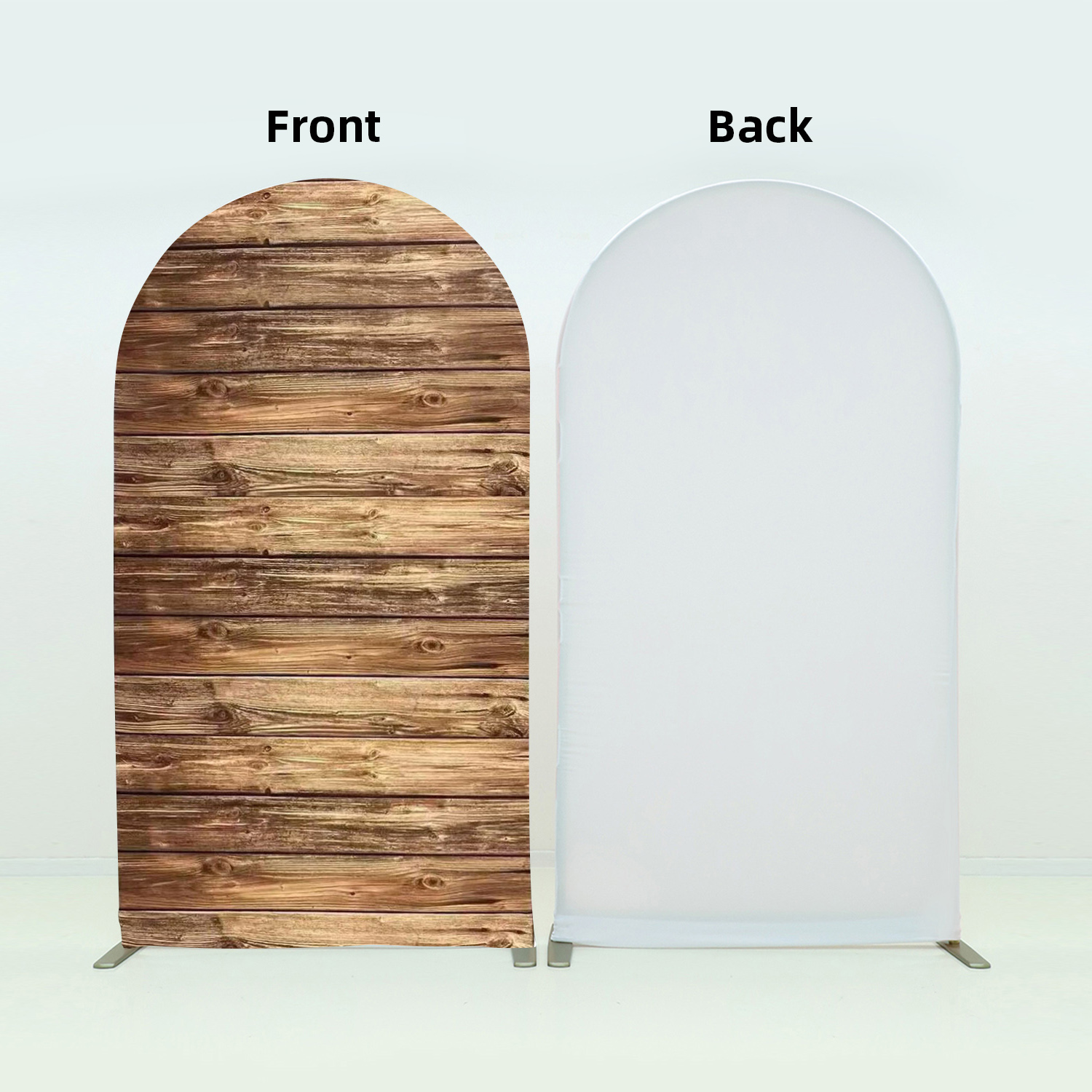 Double Sided Arch Backdrop Cover available in 15 colors Suitable for 4 different arch backdrop stands Made of elastic fabric: Silver