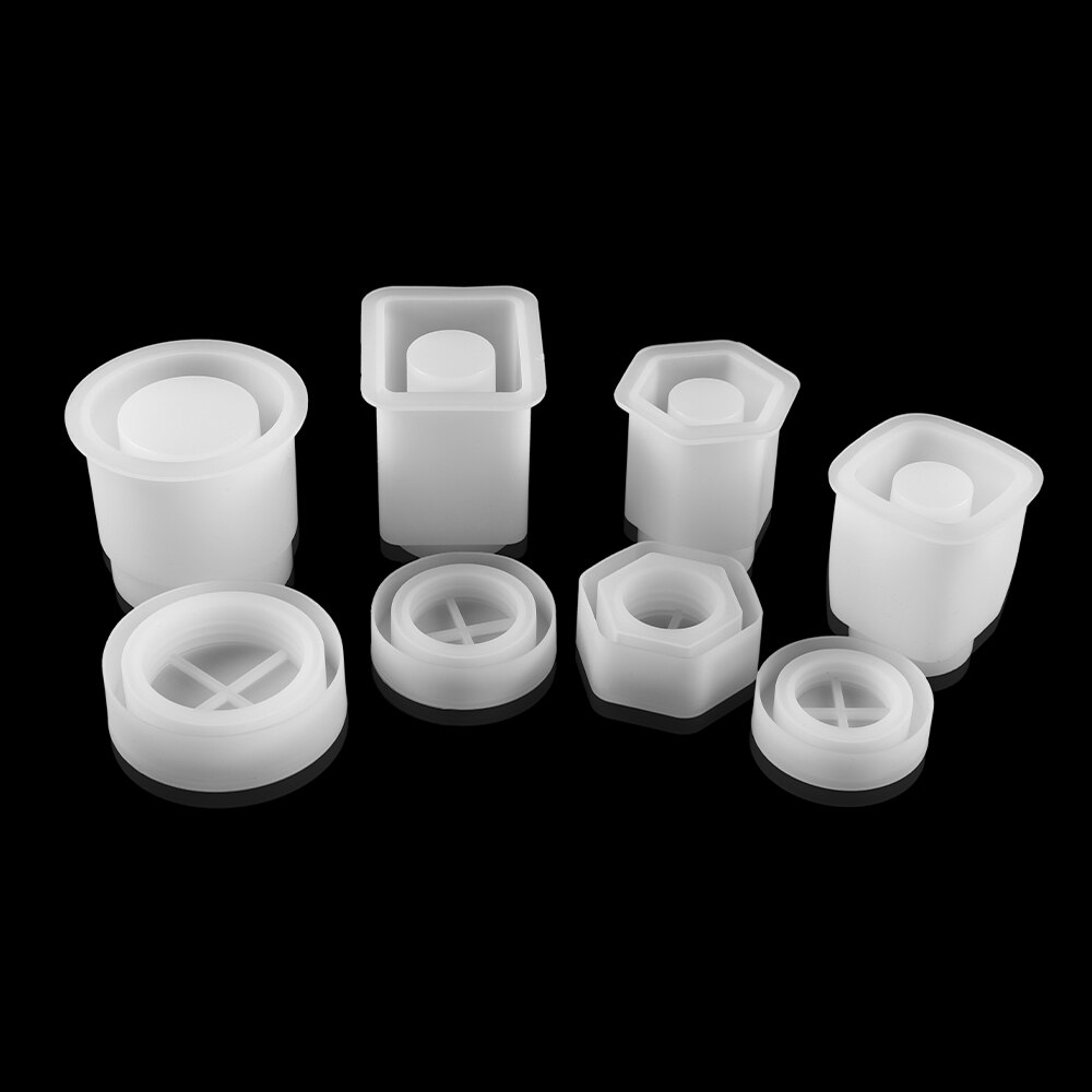 4 Style Cuboid Round Column Bottle Epoxy Resin Mold Storage Box Silicone Mold for DIY Jewelry Making Findings Supplies Accessori