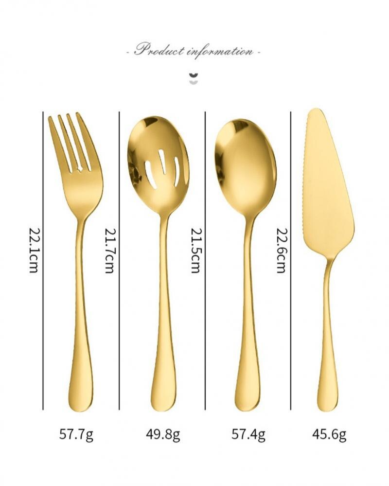 Cutlery Set Stainless Steel Food Tongs Meal Spoon Slotted Spoon Soup Spoon Dessert Fork Shovel Food Tongs Colander