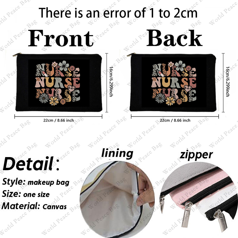 1pc Nurse Makeup Bags,Nurse for Women,Nurse Cosmetic Bags With Zipper,Nurse for Nursing Student,Student Nurse