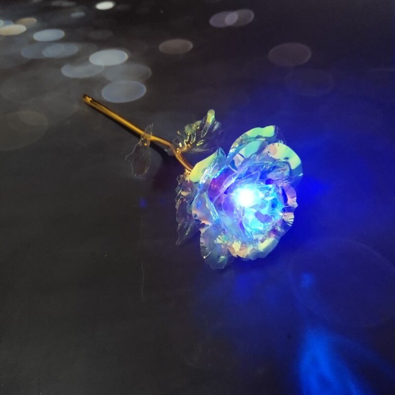 Simulation Eternity Rose Flower Valentine'S Day Romantic Flower Wedding Beautiful LED Luminous#