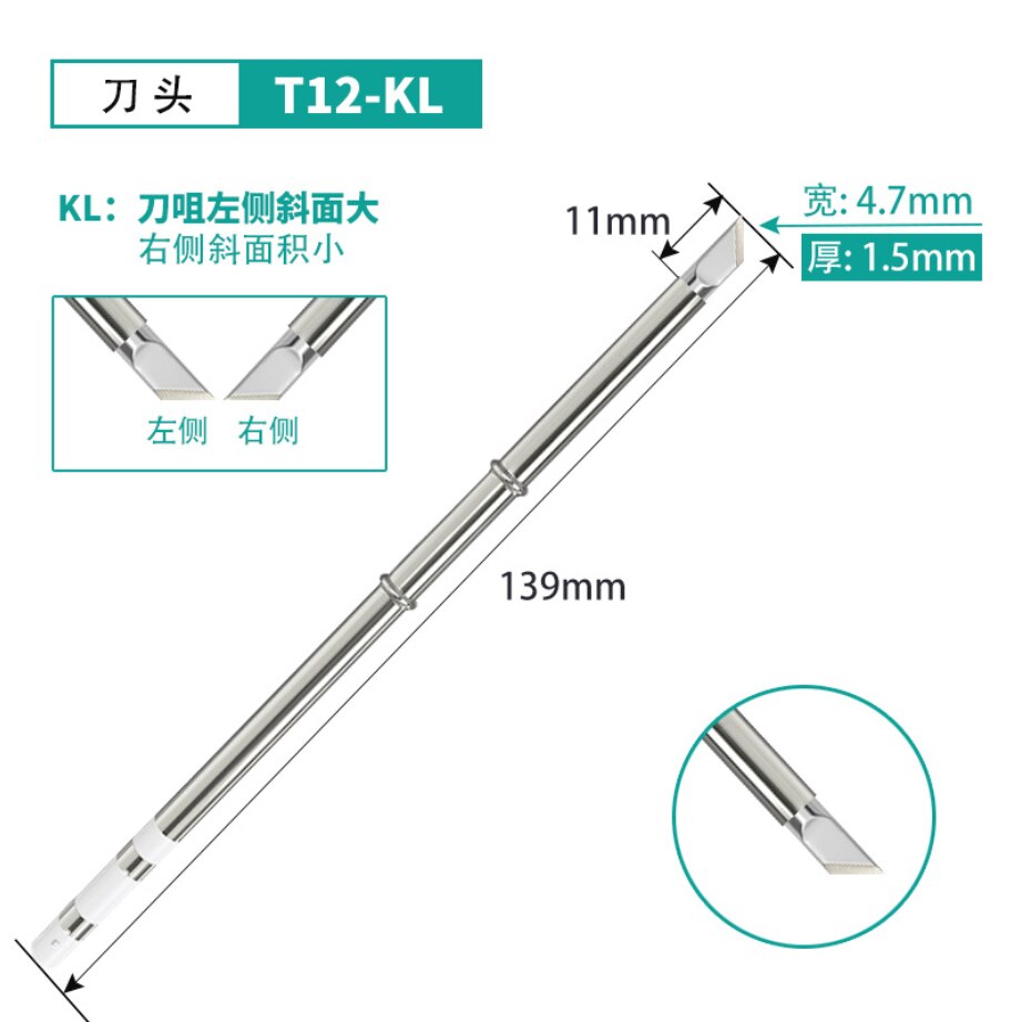 T12 K Series Soldering Solder Iron Tips T12-KL KF KR KU Series Iron Tip for Hakko FX951 STC AND OLED Electric Soldering Iron: T12-KL
