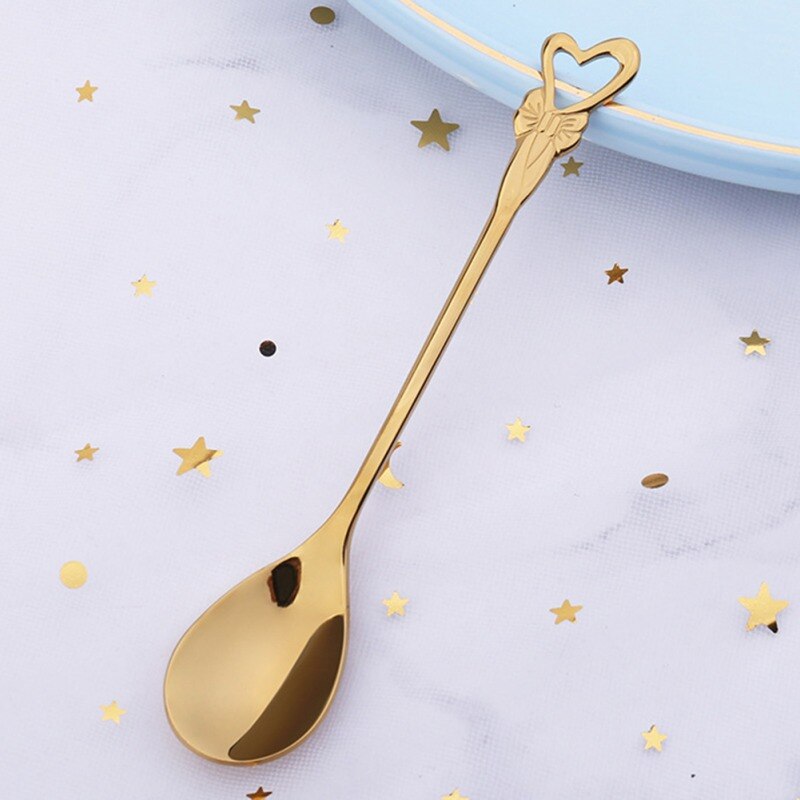 Long Handle Tea Coffee Mixing Spoon Dessert Vintage Teaspoons Drink Tableware Unique Shape Stainless Steel Kitchen Tools: G