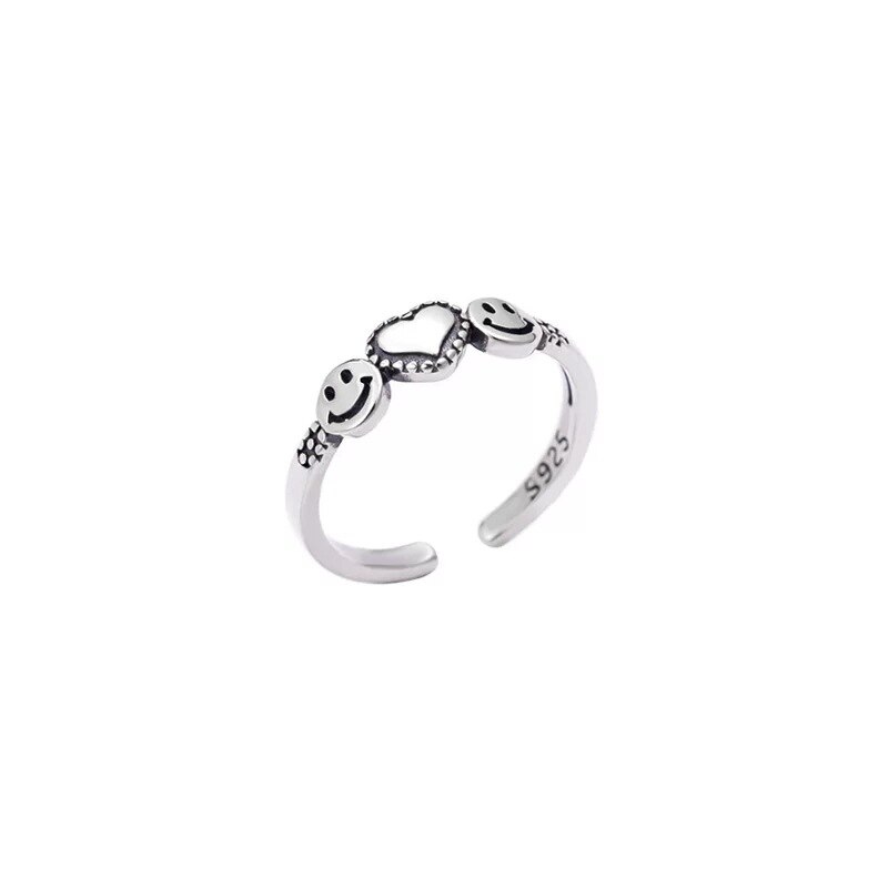 LATS Gold Silver Color Hollowed-out Heart Shape Open Ring Cute Love Jewelry for Women Girl Child Adjustable: 99017