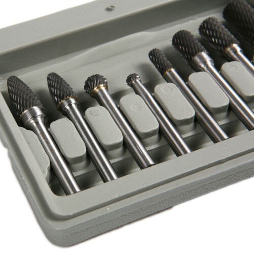 Mèches en carbure de tungstène, 8 à 1/4 pouces 6mm, fichiers rotatifs, ensemble d'outils de gravure pour outil électrique