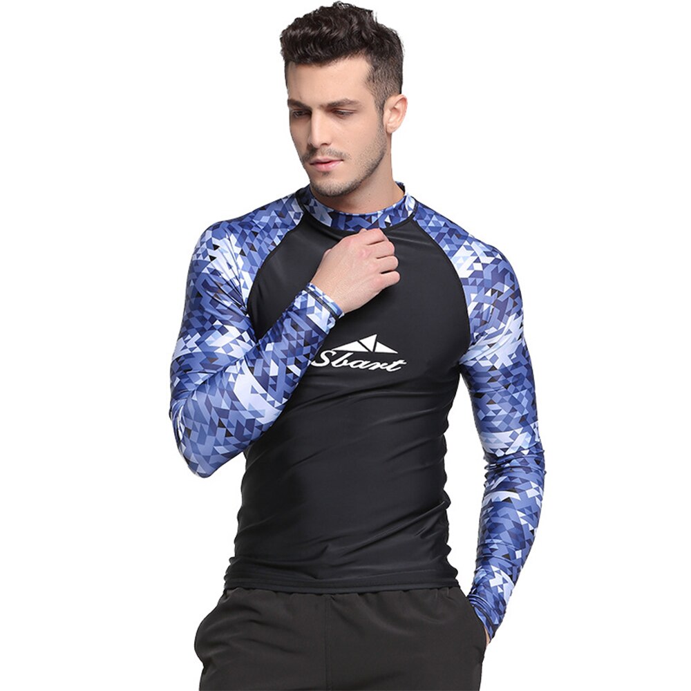 Sbart clothes men's long-sleeved stitching anti-ultraviolet sunscreen skin surfing diving swimming T-shirt sunscreen clothing: 776 A / M