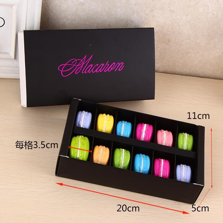 10/20Pc Wit Macaron Doos Met Roze Wit Zwart En Groen Dessert Macaron Dozen Gunsten En Verpakking dozen Voor 12 Macarons