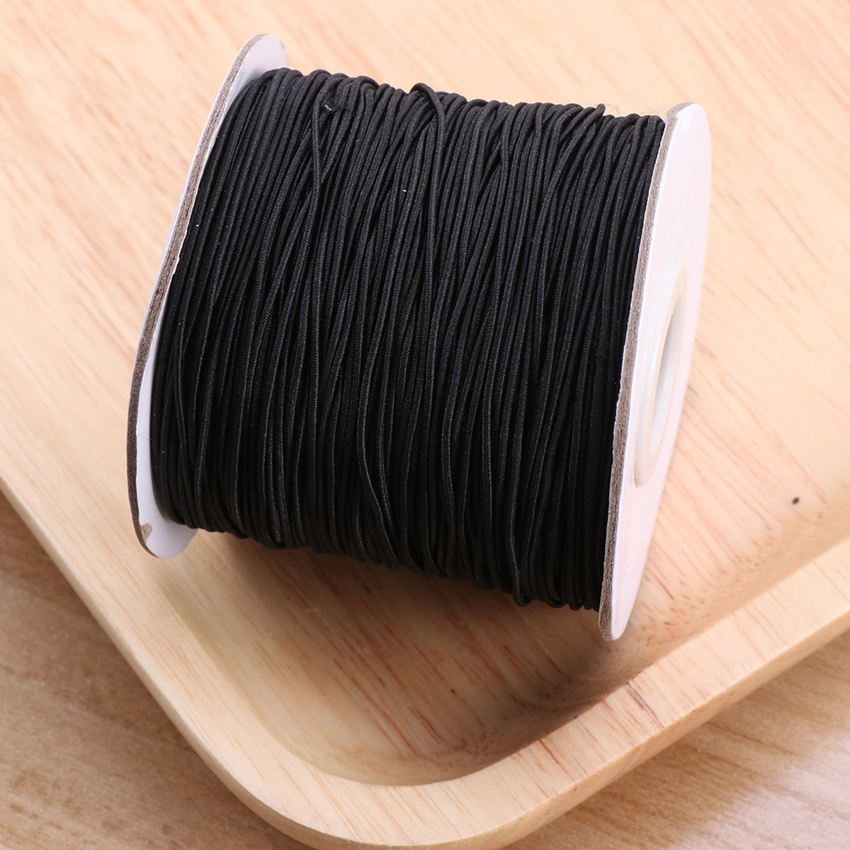 Elastic Cord Beading Threads Stretch String Fabric Crafting Cords for Bracelet Jewelry Making 1mm 100 Meter (Black)
