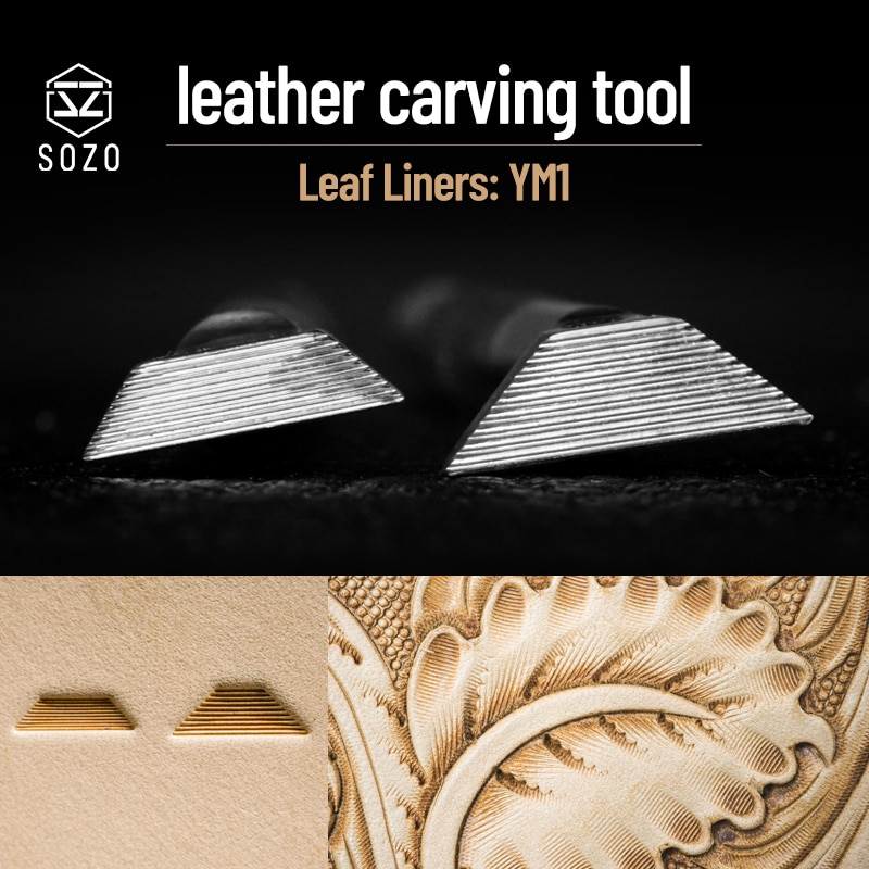 Sozo YM1 Leer Werk Stempelen Tool Veiners Blad Liners In Sheridan Zadel Maken Carving Reliëf Postzegels 304 Rvs