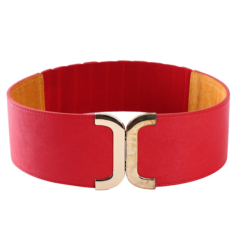 Cinturones anchos con hebilla para mujer, cinturón ancho elástico, hebilla dorada, faja femenina, vestido de tirantes, de decoración: red
