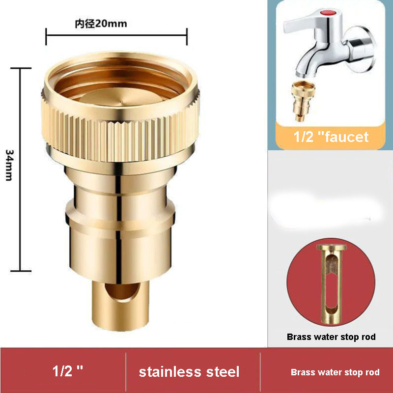 Vaskemaskine vandhane vandstopventil samling 1/2 " 3/4 " anti fald automatisk kontraventil helt messing / plastik indvendig kerne