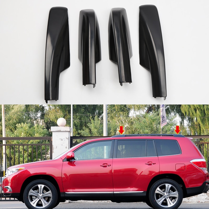 Ajuste para Toyota Highlander XU20 2001 accesorios del coche de plástico del coche de Baca para techo final de protección de la cubierta 4 Uds