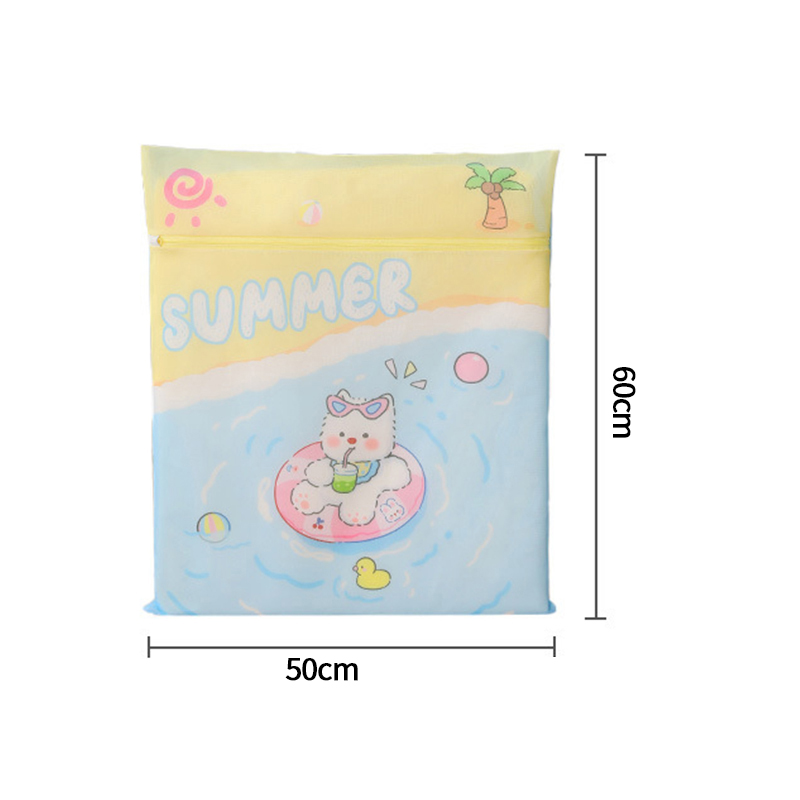 Cartoon Kat Waszak Waszakken met Rits Ondergoed Kleding Mesh Zakken Voor Thuis Wasmachines Leuke Waszak: Zilver