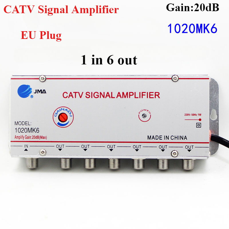 2/3/4/6/8 Way 20DB CATV TV Antenna Signal Amplifier Booster Splitter 8620SA2 8620SA3 for Digital TV Equipments EU Plug 220V: Blue