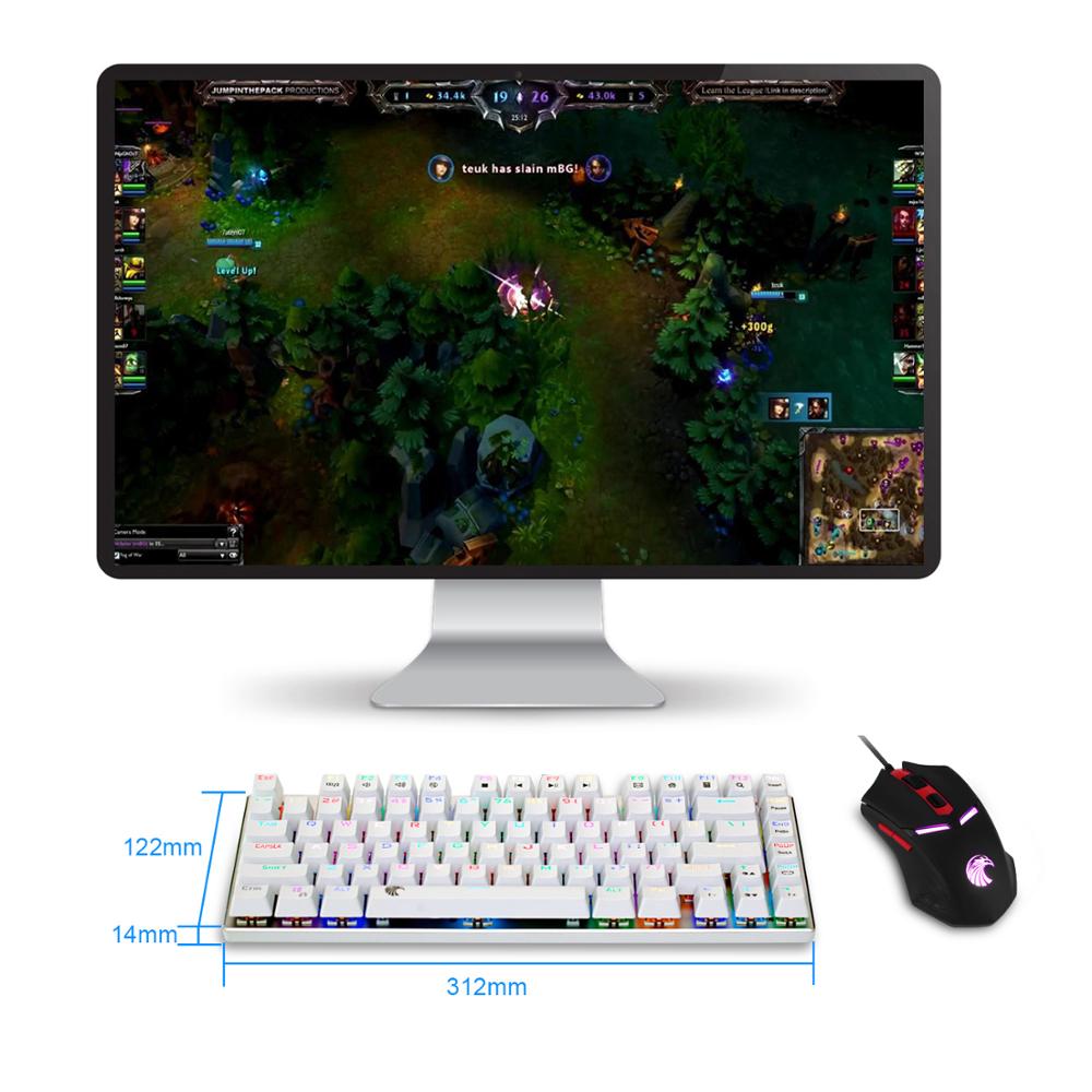 Z-88 Mini Mechanical Keyboard RGB Backlight Outemu Switch TKL Aluminum Top Panel US Layout Gaming Keyboard