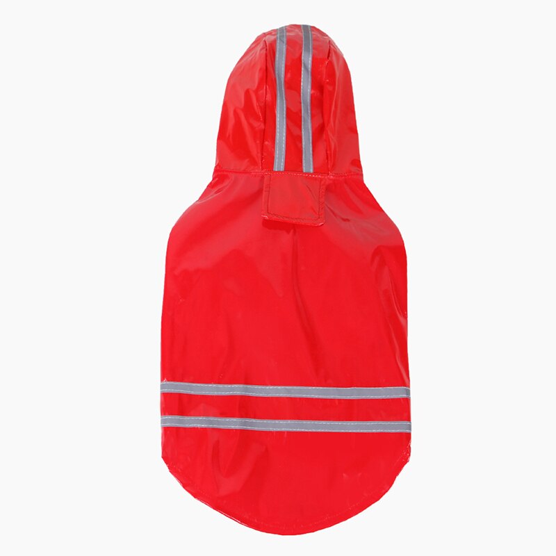 Spring Summer Dog Raincoat Reflective PU Puppy Pet Rain Coat Hooded Waterproof Dog Jacket Clothes For Dogs Chihuahua Yorkshire: Red / S