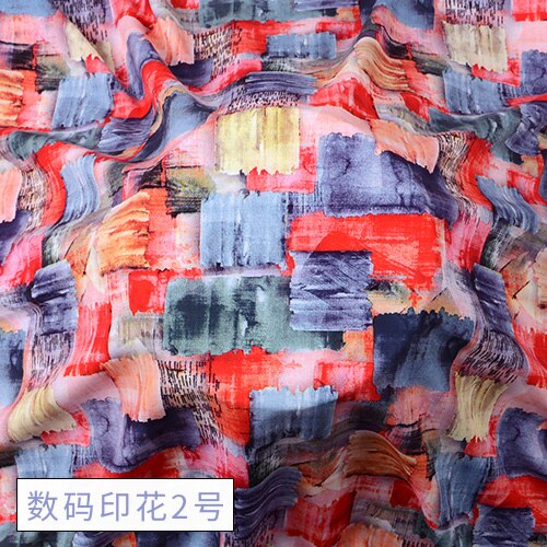 High Grade Digital 3D Printing Cotton Silk Fabric Dress Brocade Sewing By The Meter Floral Plant Color Geometric Printed DIY: Digital Print 2